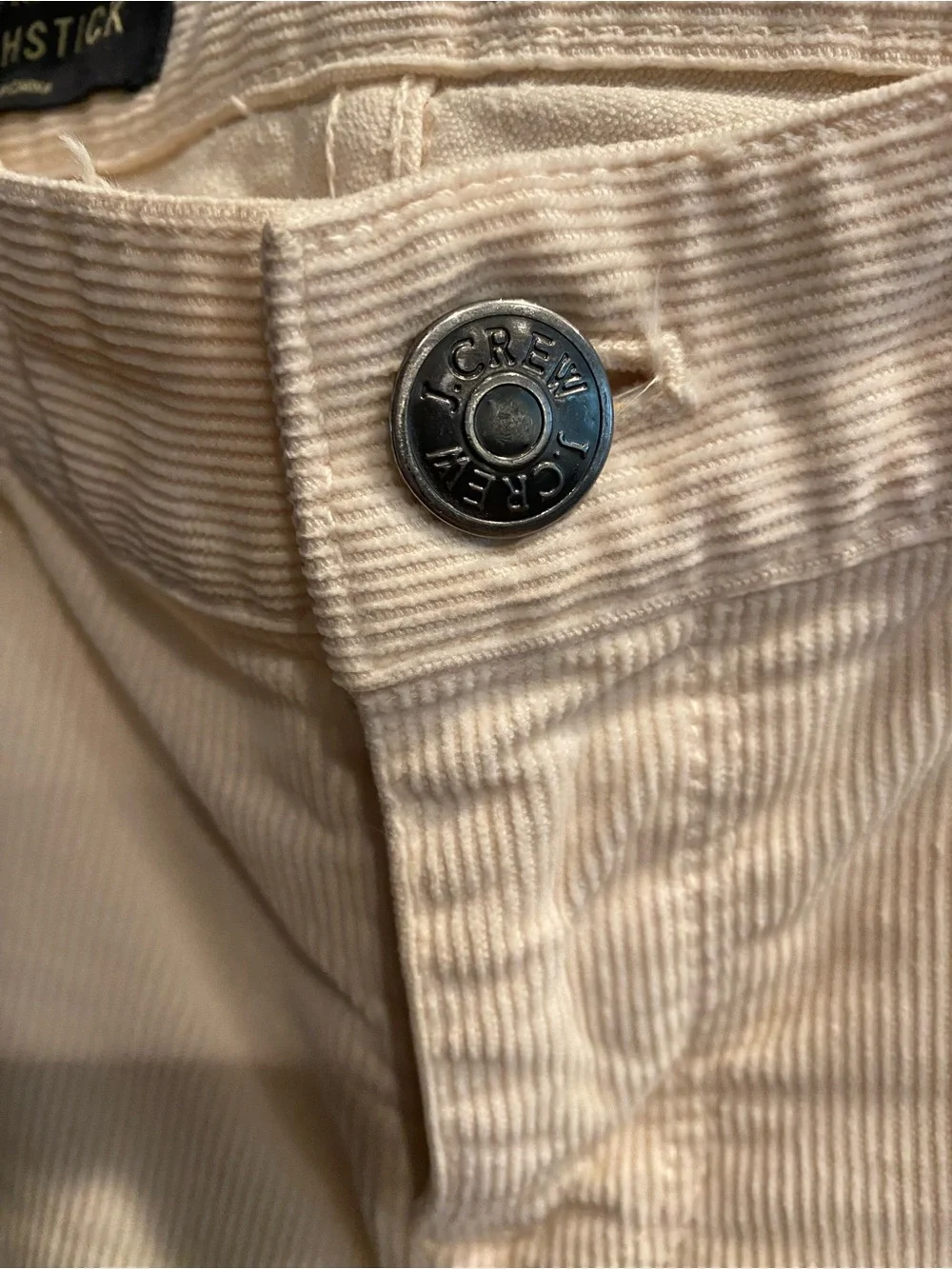 J. Crew Matchstick Corduroy Pants in Light Cream